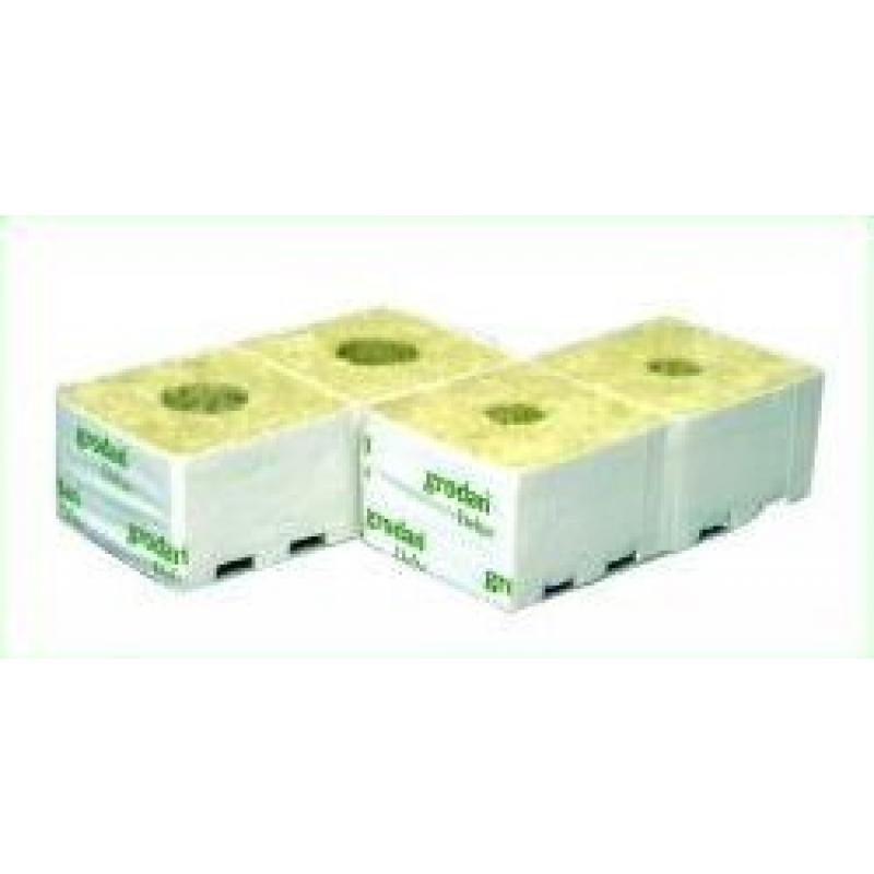 Grodan Steinwolle Kulturblock 7,5 x 7,5 x 6,5 cm kleines Loch